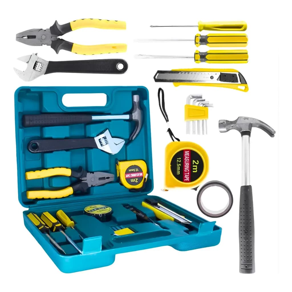 Kit De Ferramentas 16 Peças Com Maleta E Itens Essenciais Para Reparos Portátil