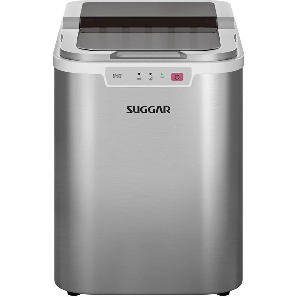 Máquina de Gelo 15 kg por dia Suggar Prata Ice Maker