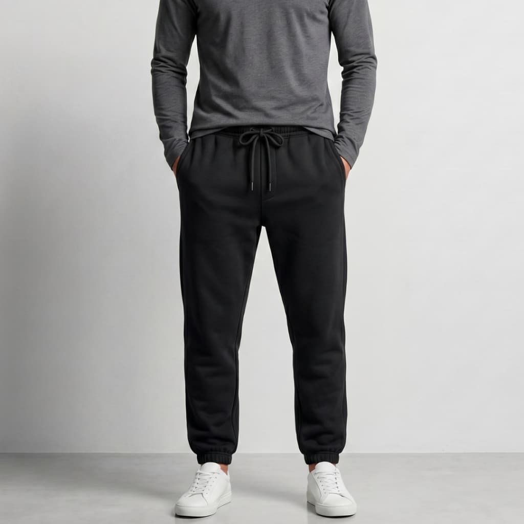 Calça Masculina Moletom Inverno Jogger Bolsos Laterais Amarração Punho Academia Treino Caminhada
