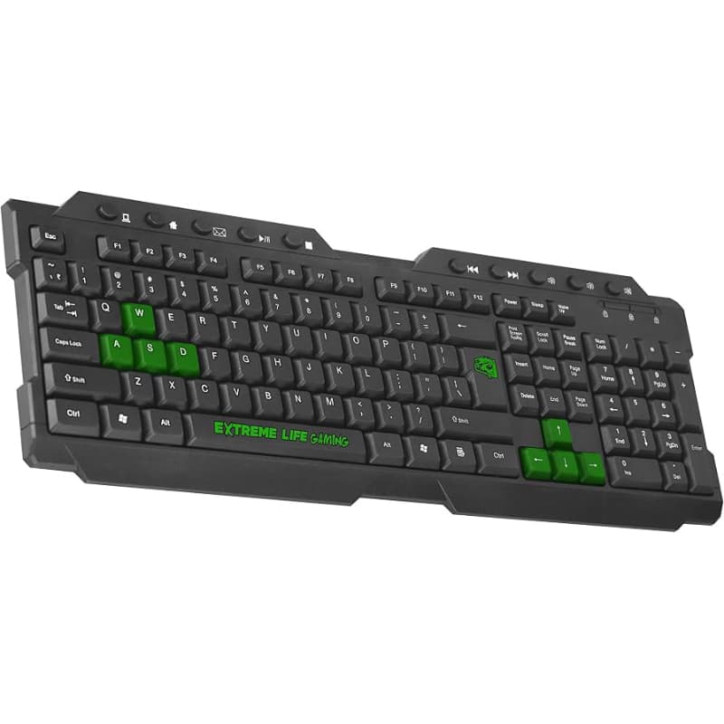 ELG TGDW - Teclado Gamer Dragon War com Tecnologia de Membrana Dupla para Respostas Rápidas e Precisas Preto/Verde