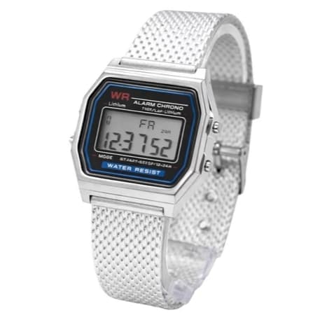 Relógio Digital Retrô Fashion pulseiras em Plástico brilhante 23424