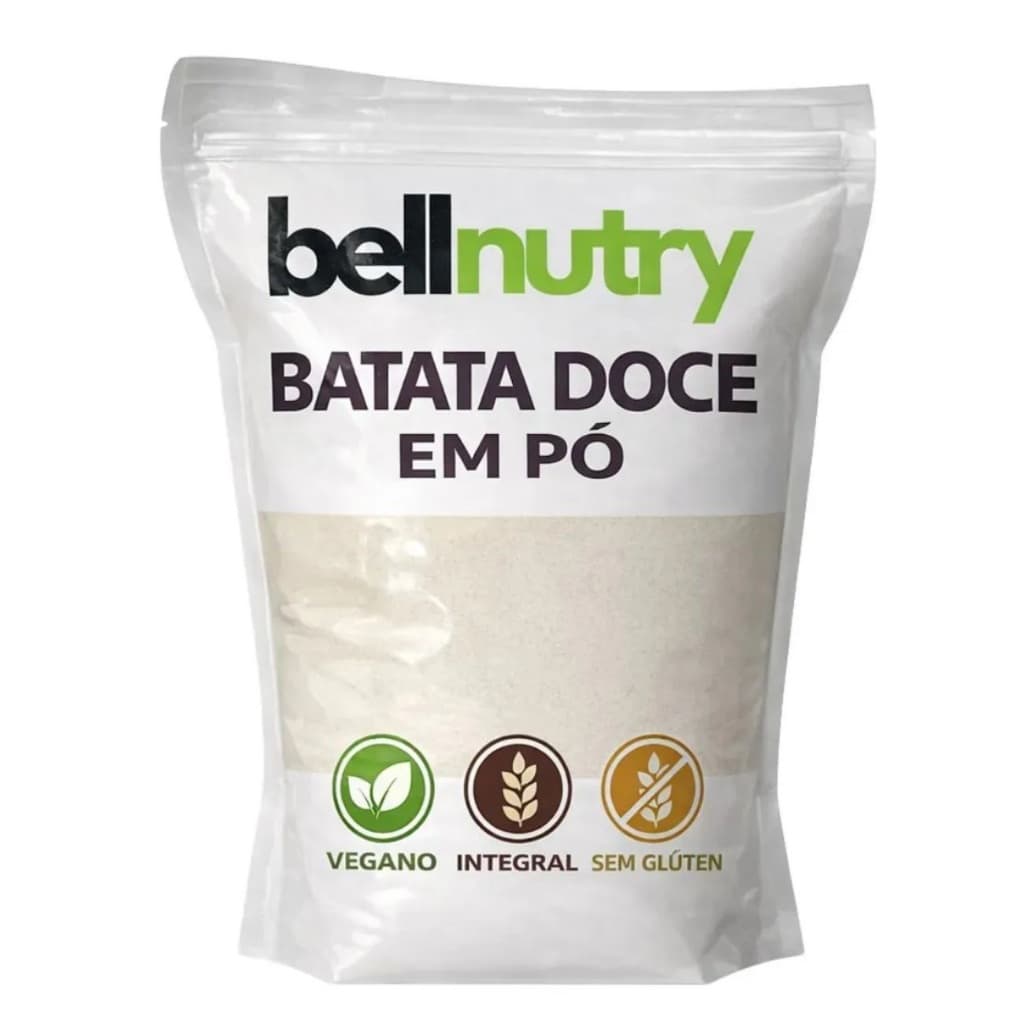 Batata Doce Em Pó 500 Gramas BellNutry Sem Glúten Fonte Natural de Energia