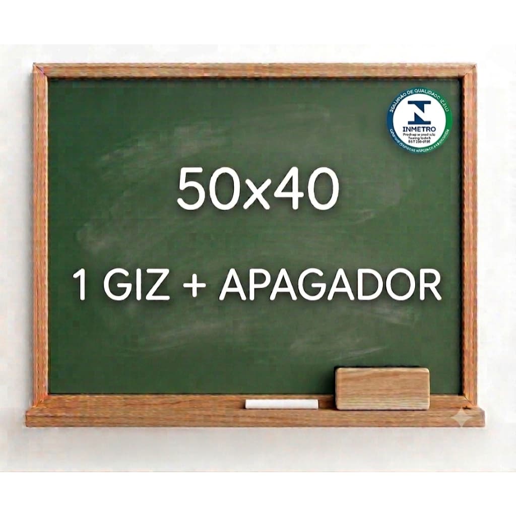 Lousa Quadro Verde Escolar + Giz + Apagador magica infantil criança tamanhos 40x30 / ou / 50x40