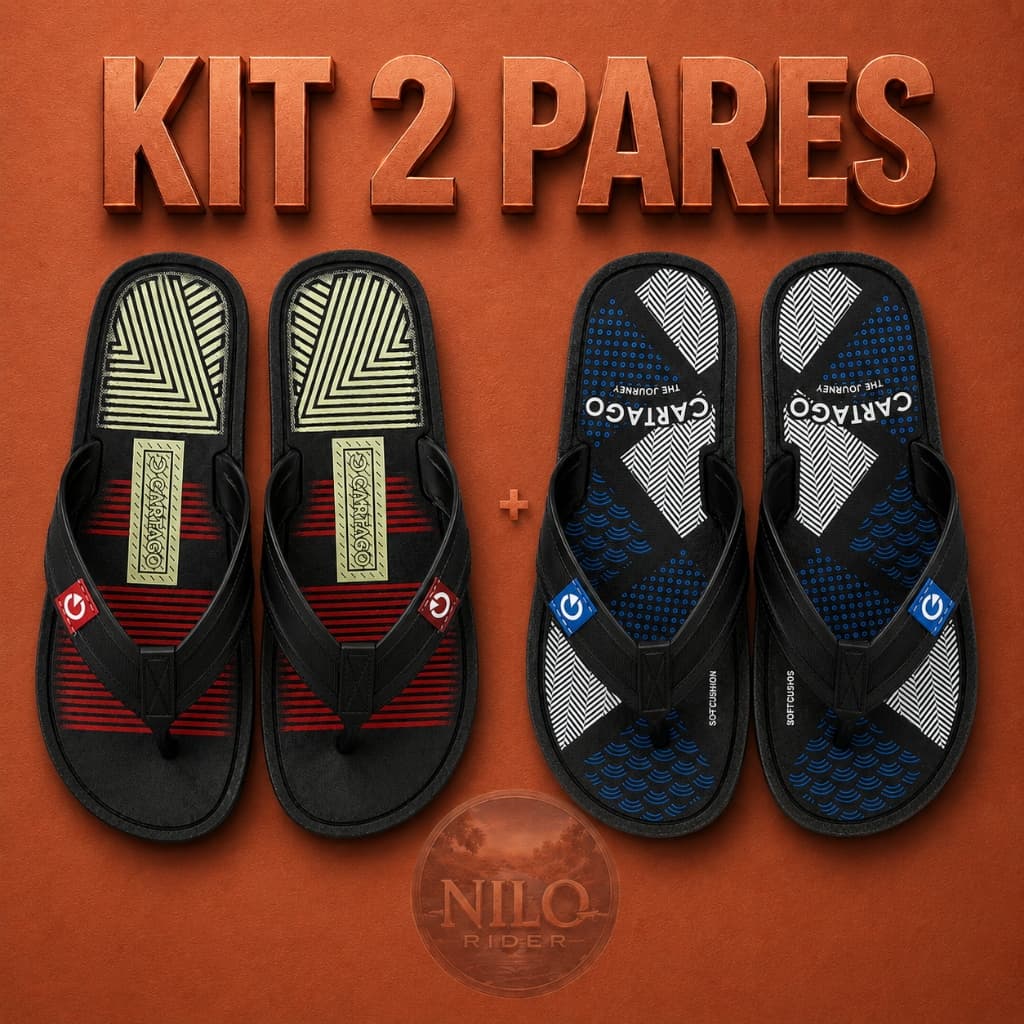 Kit 2 Pares Chinelos Sandalia Tiras Reforçadas Resistente Durabilidade Macio Estiloso Power