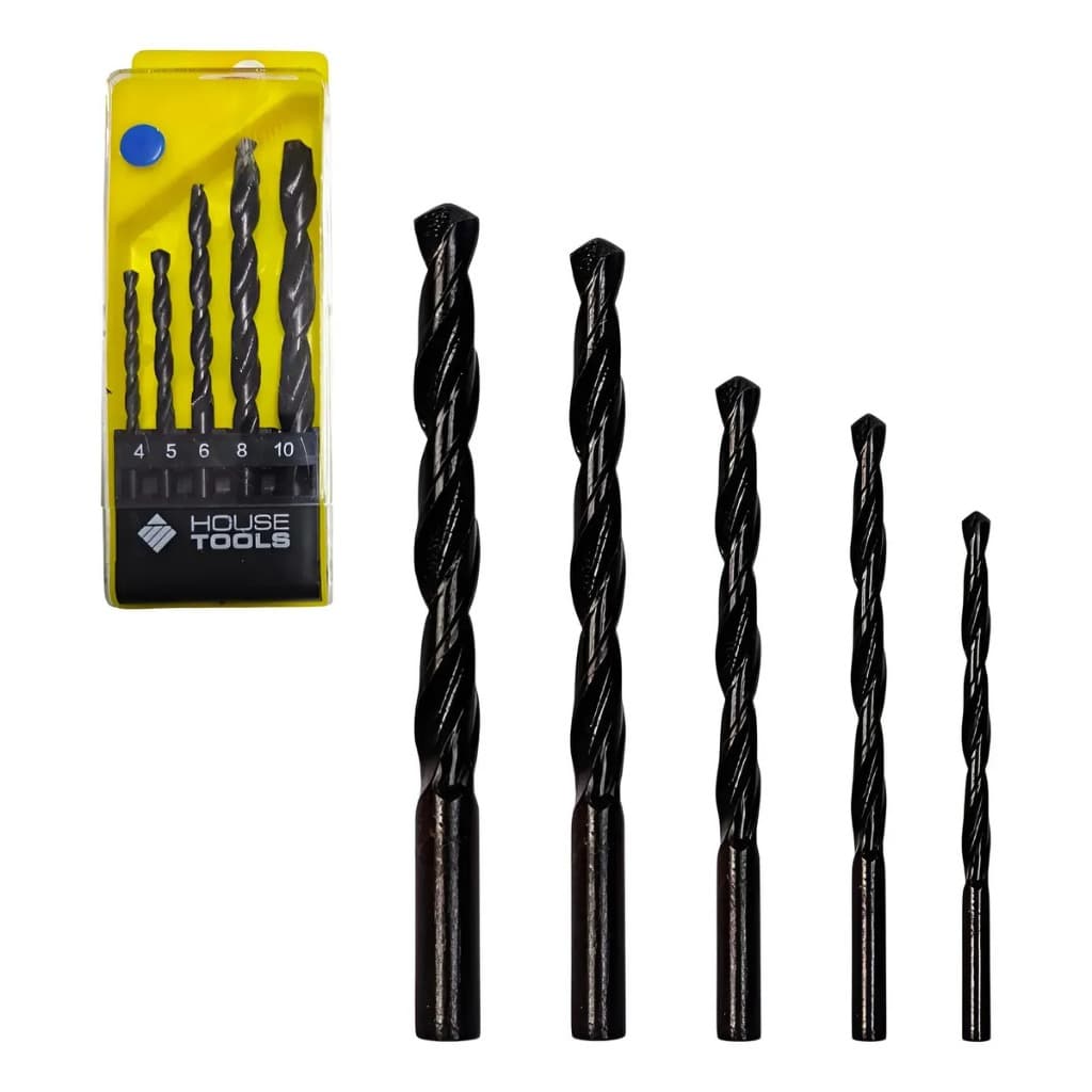 Jogo De Brocas De Metal 4 A 10mm Com Estojo 5 Pecas