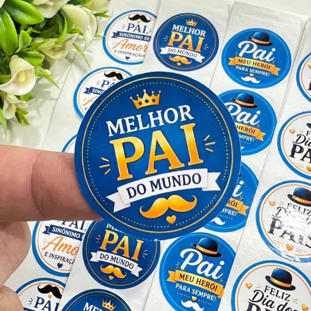 ENVIO IMEDIATO- 100 Adesivos DIA DOS PAIS 3,8x3,8cm | adesivo embalagem | etiquetas adesivas PAIS