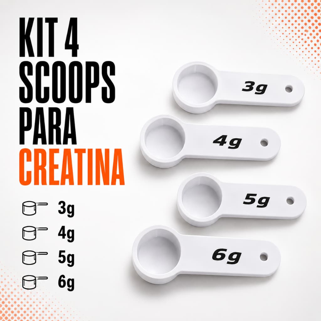 Dosador de Creatina 3g 4g 5g 6g Kit Colher Medidora Scoop Dosadora Suplemento Whey em Pó Academia
