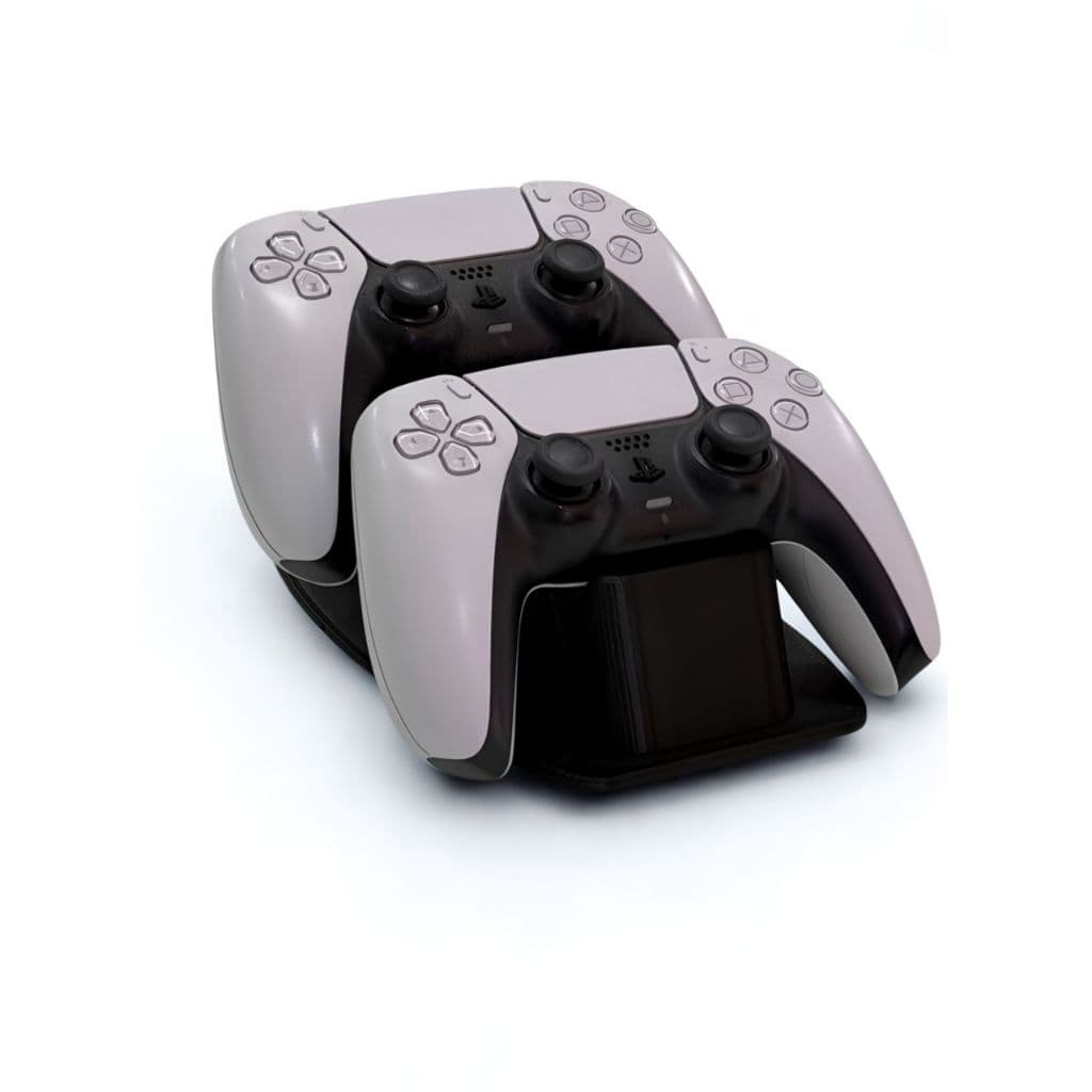 Suporte De Controle 1 ou 2 3d Video Game PS5 Ps4 Organizar Mesa Rack Preto Branco