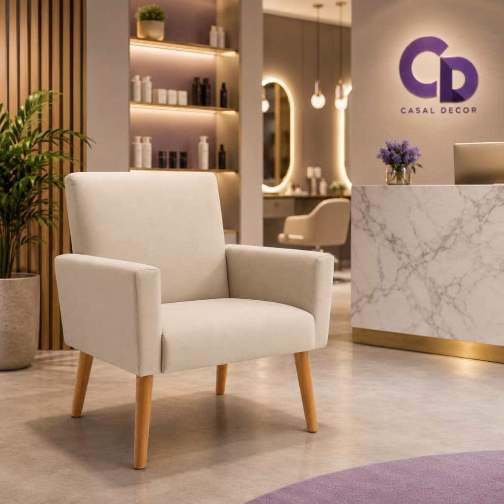 Envio Imediato - Poltrona para Salão de Beleza Nina Pés Palito Suede