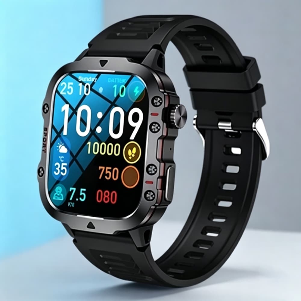 Relógio Inteligente Masculino 2026 Original, Aço Inoxidável Preto, À Prova D’água, Resistente para uso outdoor e diário