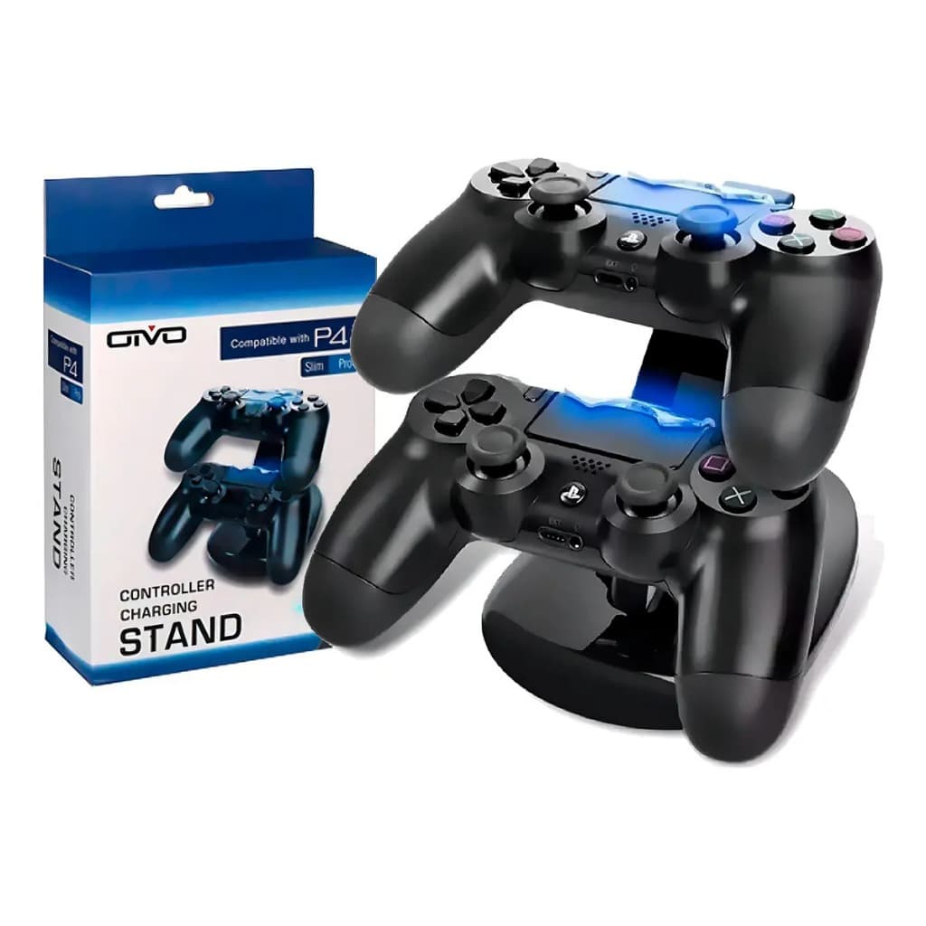 Carregador Duplo para Controles PS4 com luz LED