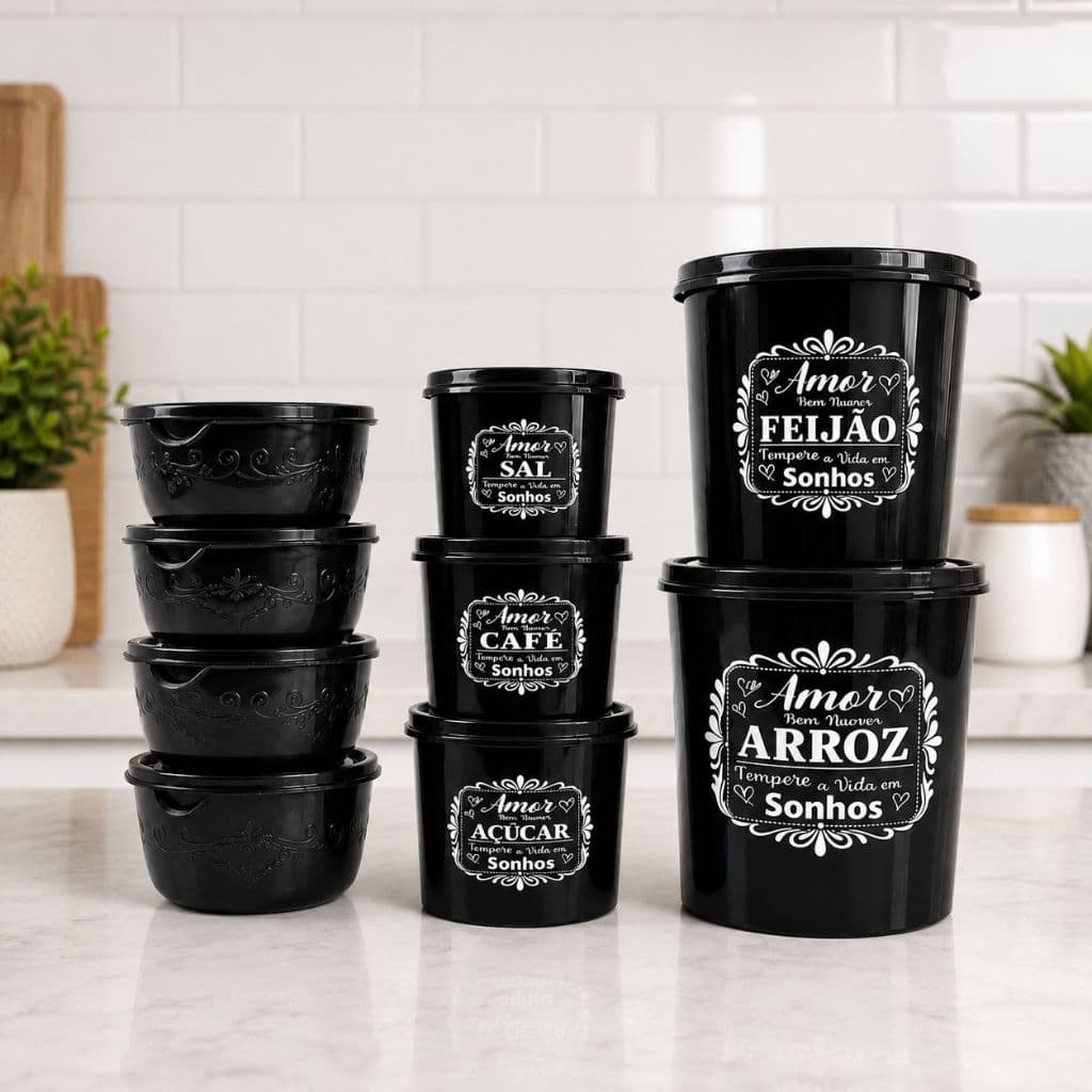 JOGO DE MANTIMENTO 5 PEÇAS + 5 BOWL 600ML - POTES OLIPLAST