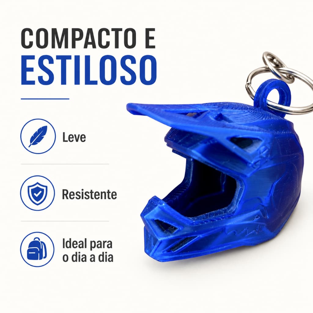 Chaveiro Capacete de Motocross – Presente para Motoqueiro e Motociclista