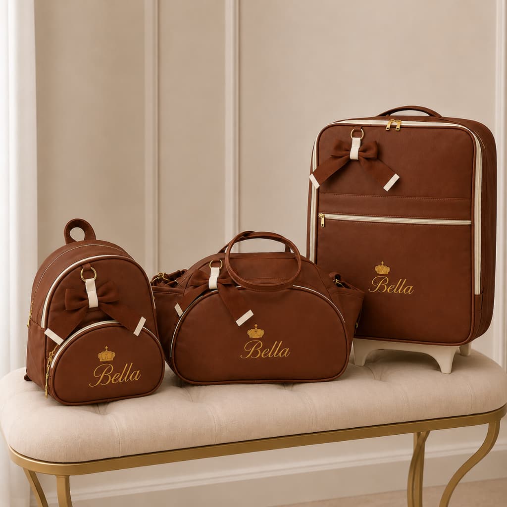 Kit Bolsa Maternidade Personalizada Luxo Tema Realeza Premium