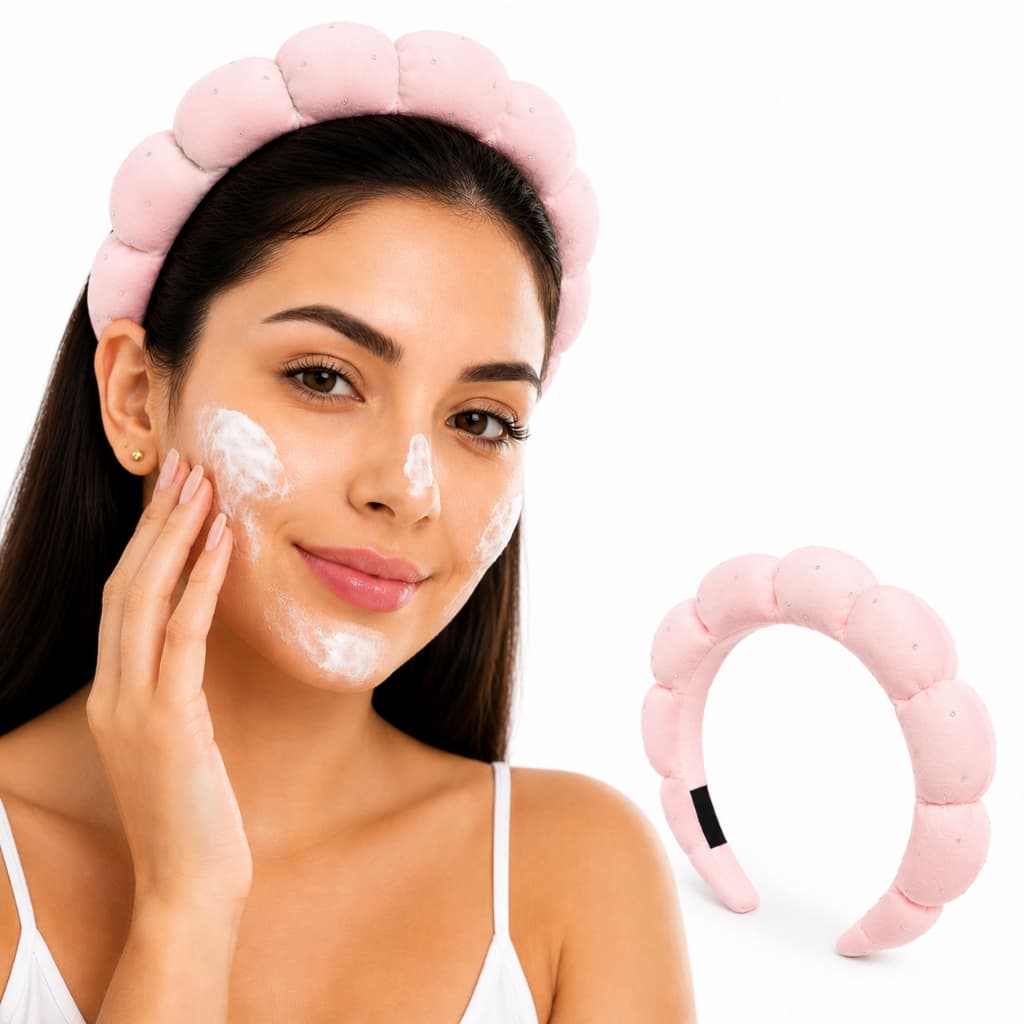 Tiara Nuvem Para Skincare Maquiagem Almofadada Macia Spa Facial