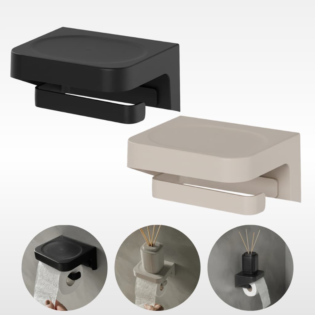 Suporte Porta Pepel Higiênico Para Banheiro Com Adesivo Resistente Sem Furo Porta Celular Objetos