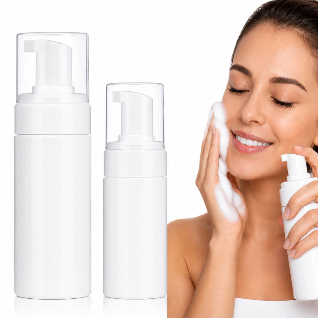 Kit 2 Frasco Pump Espumador Limpeza Facial Higiene Cílios, Skincare 100ml / 150ml
