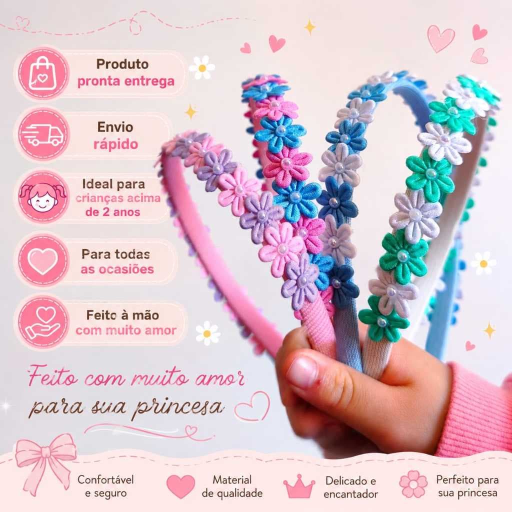 Tiara Infantil Flor/Tiara/Arquinho/Acessório Infantil /Tiara Flor/Aniversario/Jardim Encantado /Rapunzel/Roupa infantil