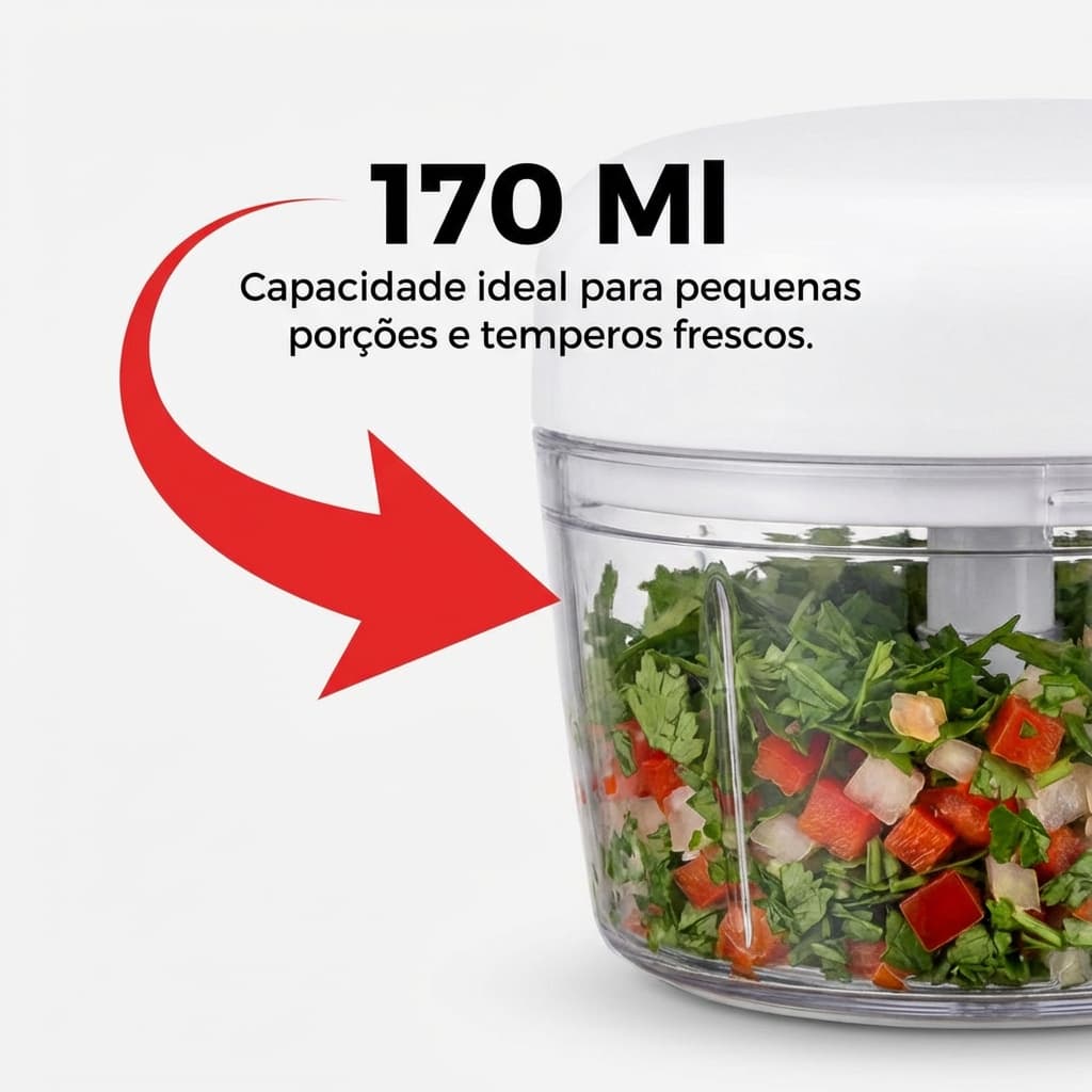 Mini Processador Manual Alimentos Retratil Duas Laminas