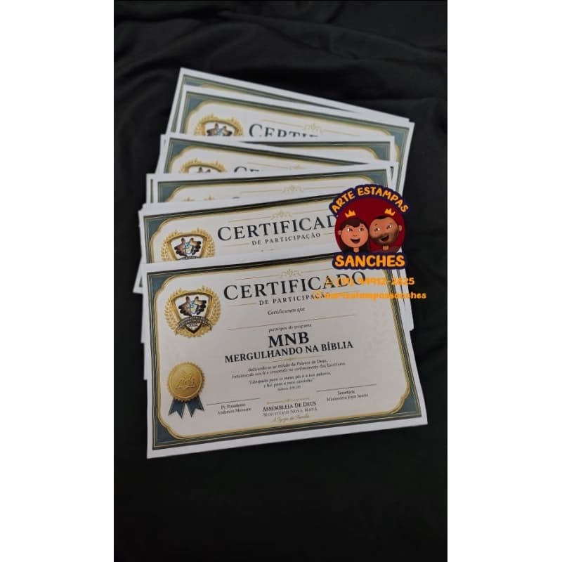Certificado personalizado tamanho A4