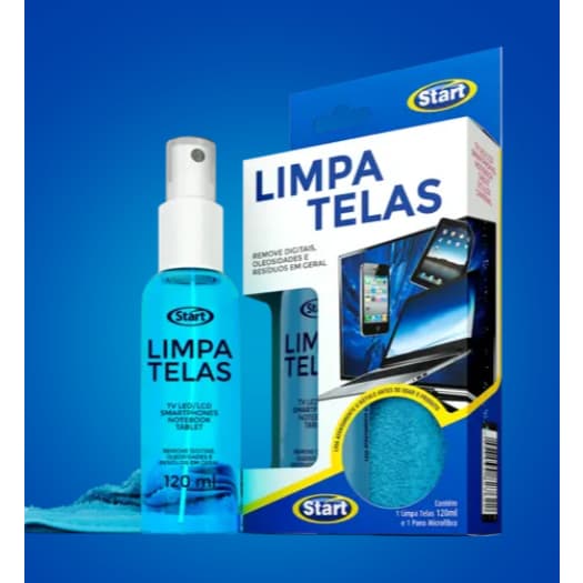 Limpa telas 120ml + pano de microfibra 22x25cm start quimica