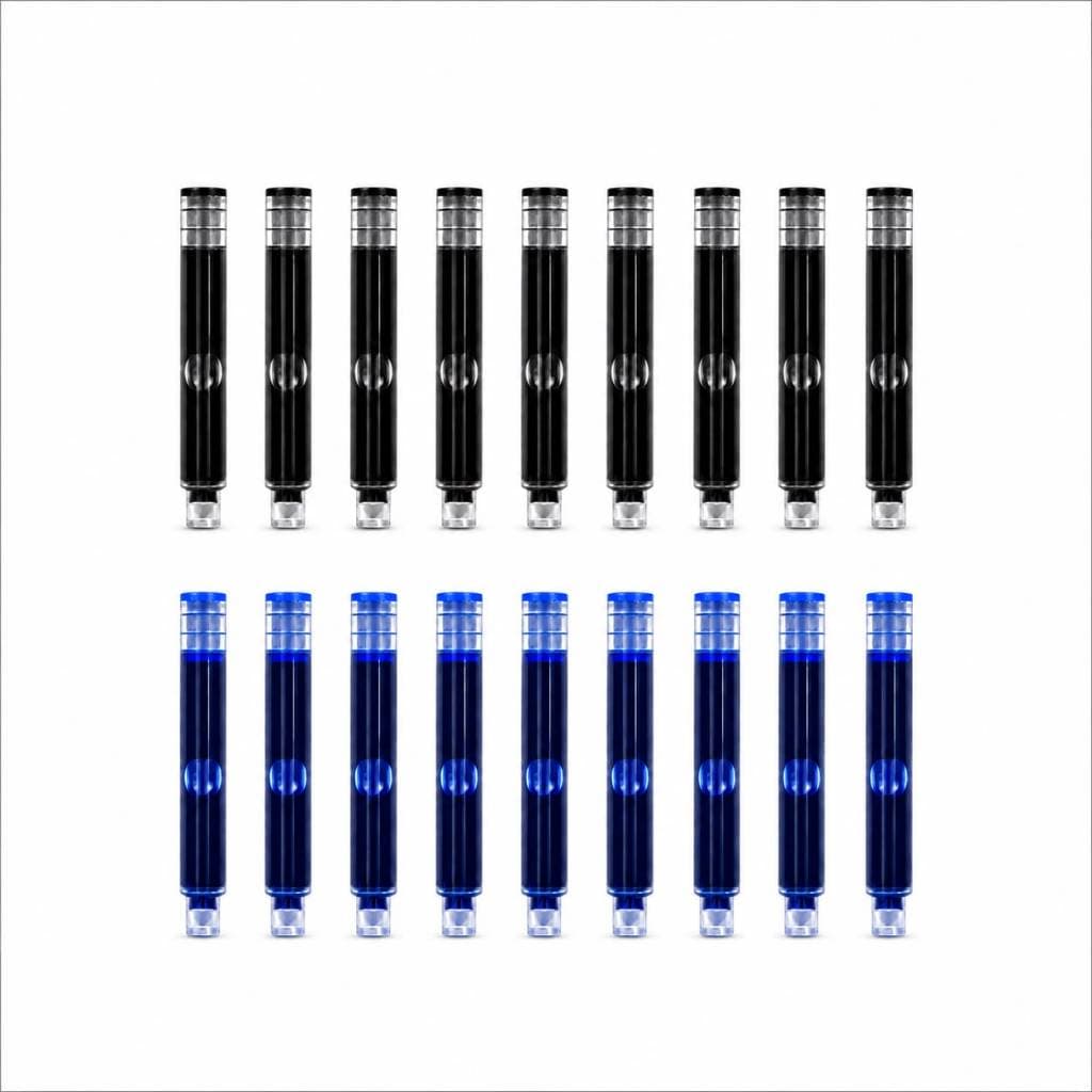 Kit 2/6/10/20 Refil Para Caneta Tinteiro Carga Cartucho Tinta Preto e Azul Recarga compatível