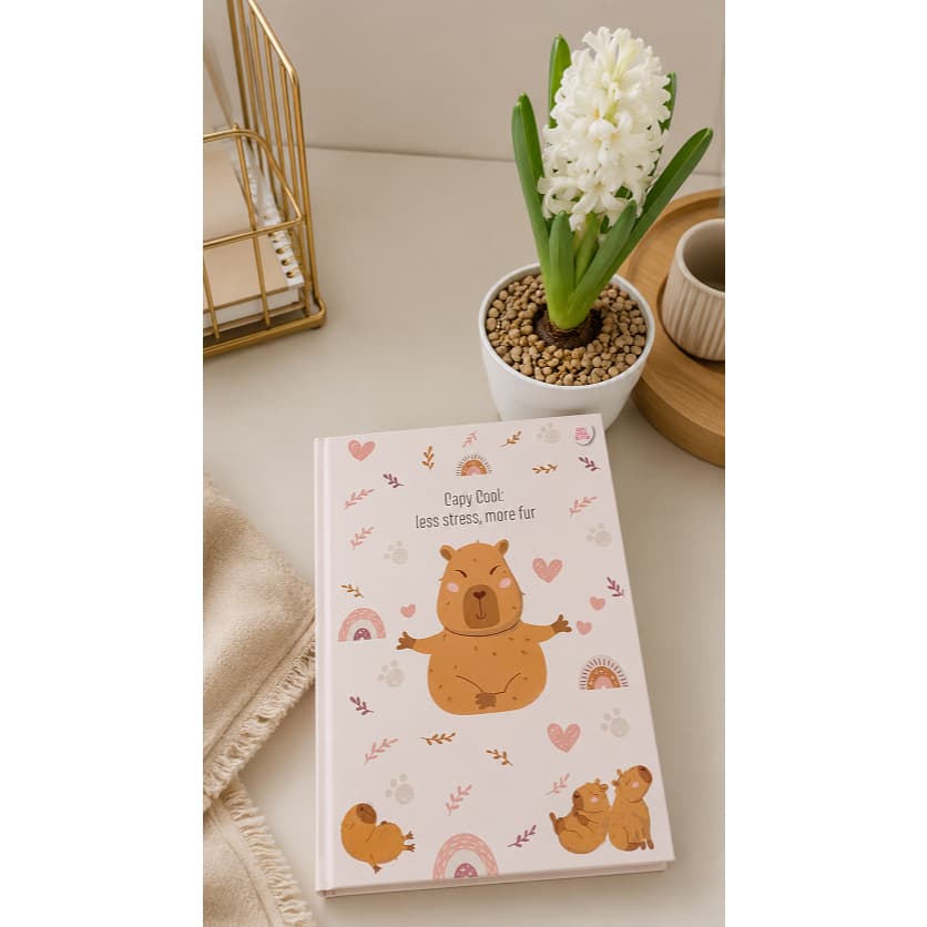 CADERNO CAPIVARA - 160 FOLHAS PERSONALIZADAS E PAUTADAS - ANIMATIVA + DOIS MINI MARCA TEXTOS DE CAPIVARA