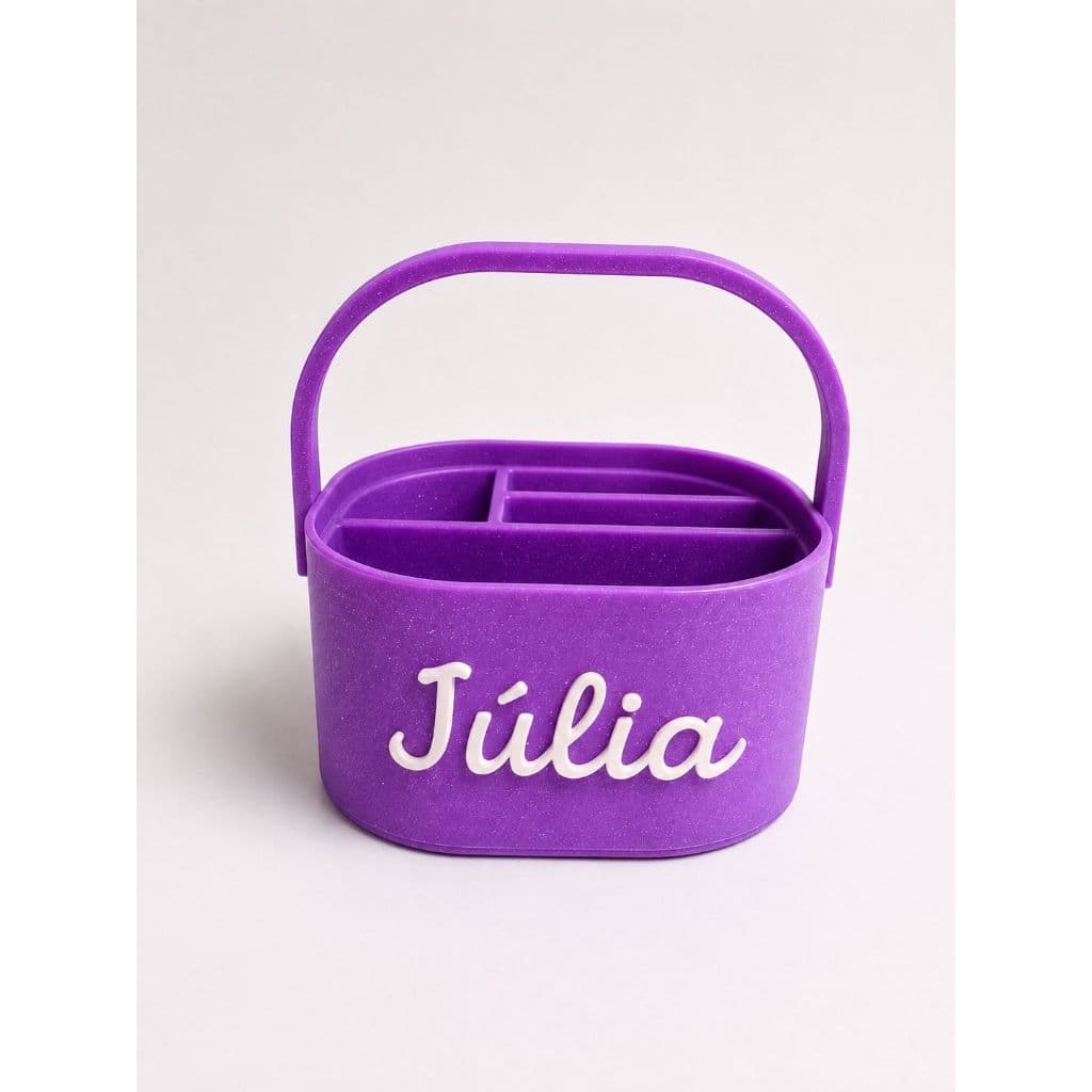 Cesto Organizador Multiuso com Alça  personalizável– Organizador para Mesa, Banheiro, Maquiagem e Escritório