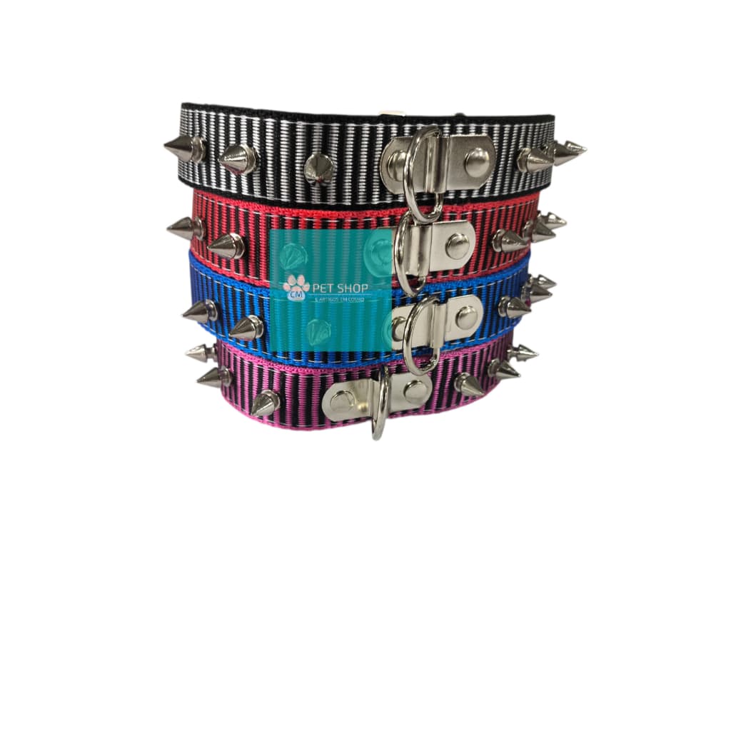 Coleira Soft Dupla Spike Ajustável Com Fivela Reforçada