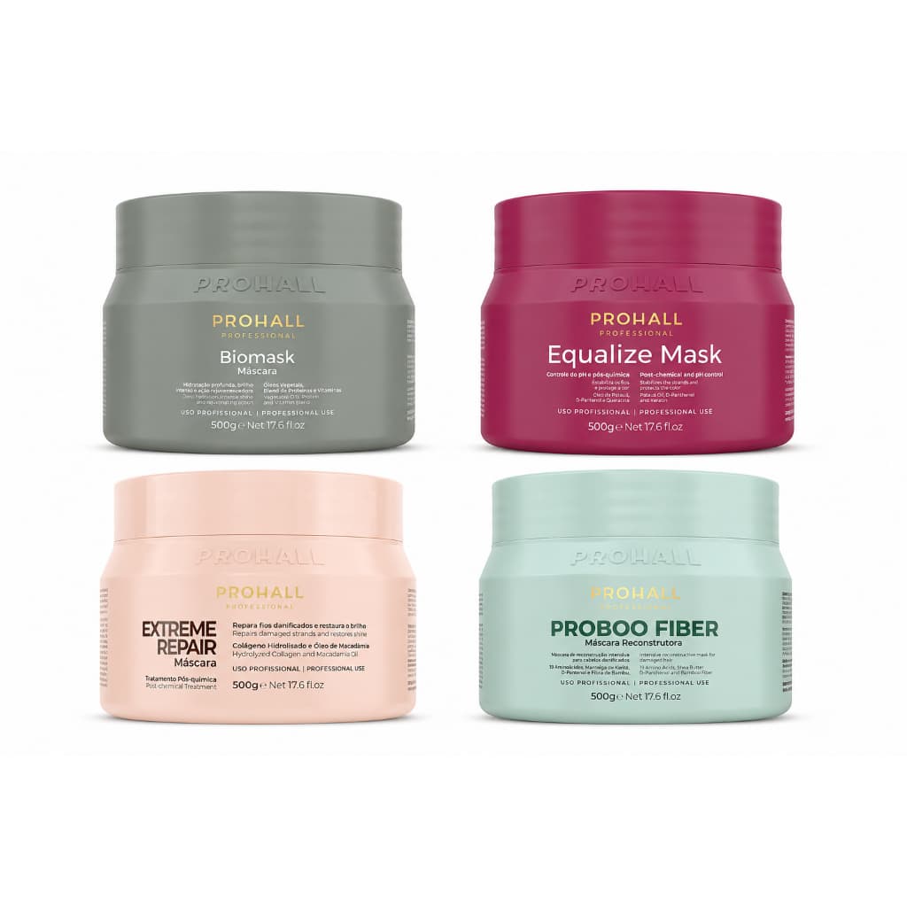 PROHALL KIT MÁSCARA EXTREME + MÁSCARA BIOMASK + MÁSCARA EQUALIZE + MÁSCARA PROBOO 500G