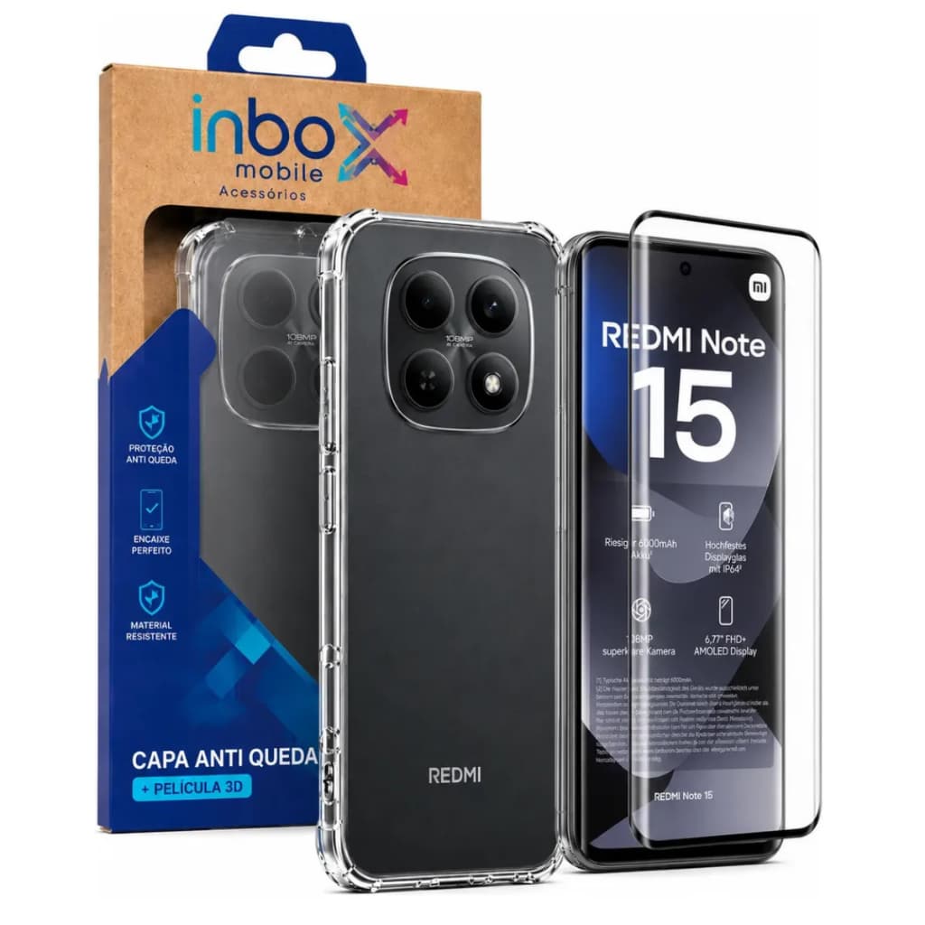 Capa Case Capinha Anti Queda Para Redmi Note 15 +pelicula 9d