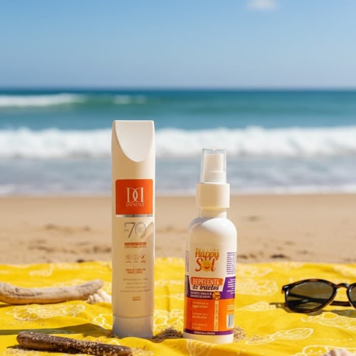 Kit Protetor Solar DANDAS FPS 70 + Repelente 120ml – Proteção Extrema UVA/UVB + Insetos