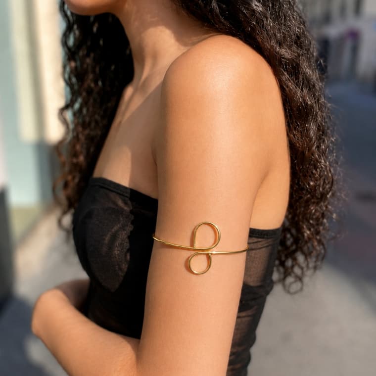 Bracelete de Bíceps Orgânico – Banhado a Ouro 18K ou Prata 925