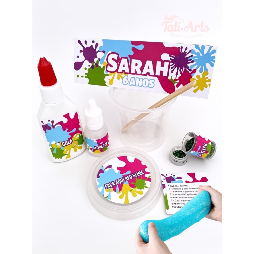 Kit Slime | Faça você mesmo | Lembrancinha Personalizada | Tema da sua festa |