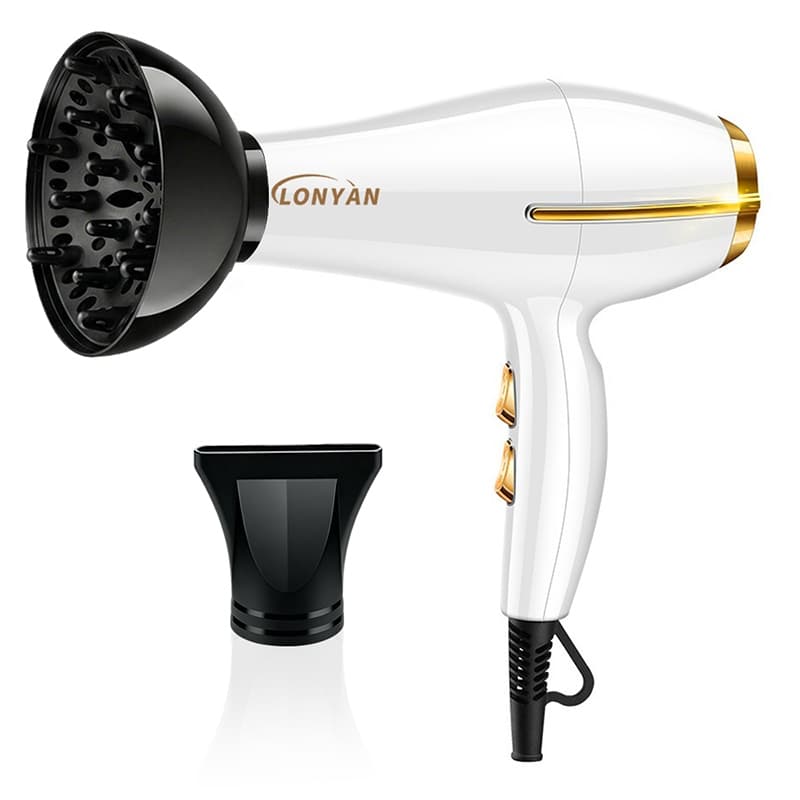 Secador de Cabelo 1200W 127V Íons Negativos Ionização Anti-Frizz Difusor Secagem Rápida Profissional Cacheados Crespos