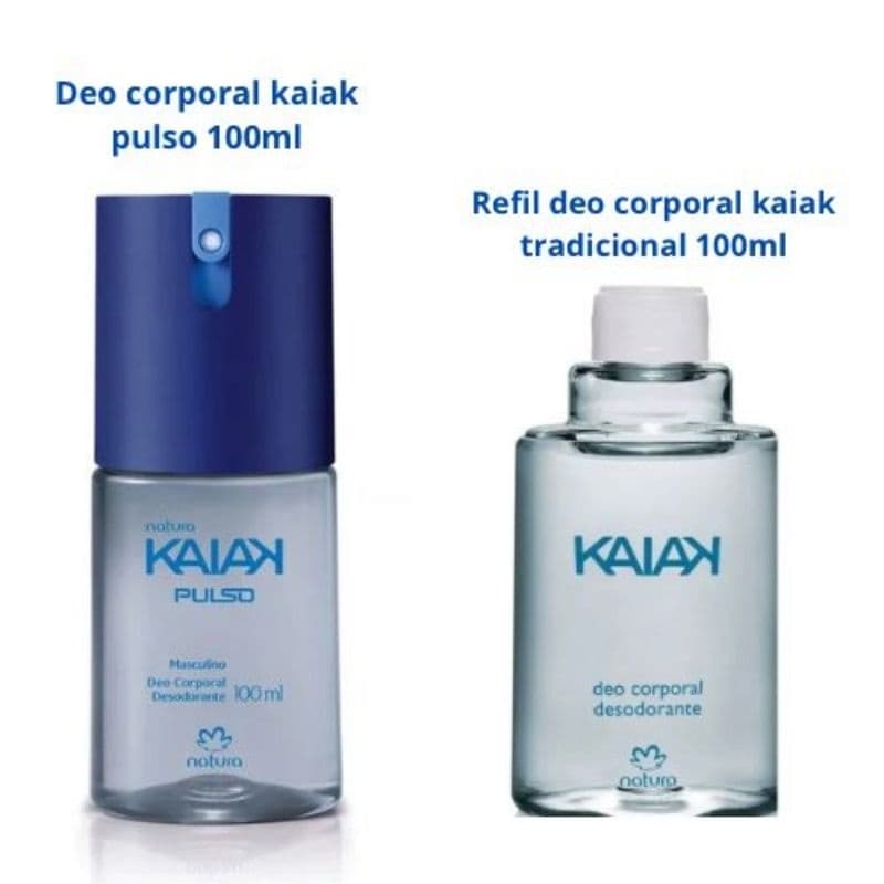 Combo Deo Corporal desodorante masculino Kaiak pulso 100ml e refil kaiak tradicional 100ml