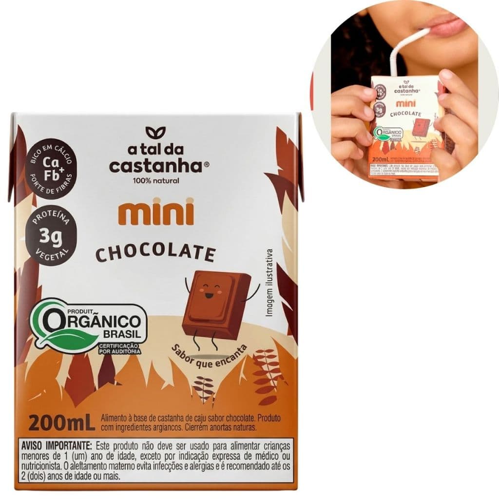 Bebida Chocolate Orgânica A Tal Da Castanha Mini 200ml
