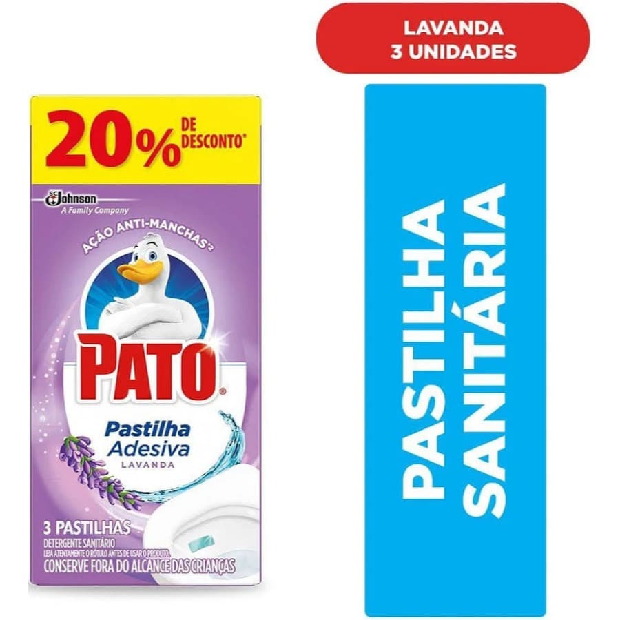 Pastilha Sanitaria Adesiva Lavanda C/3 - Pato