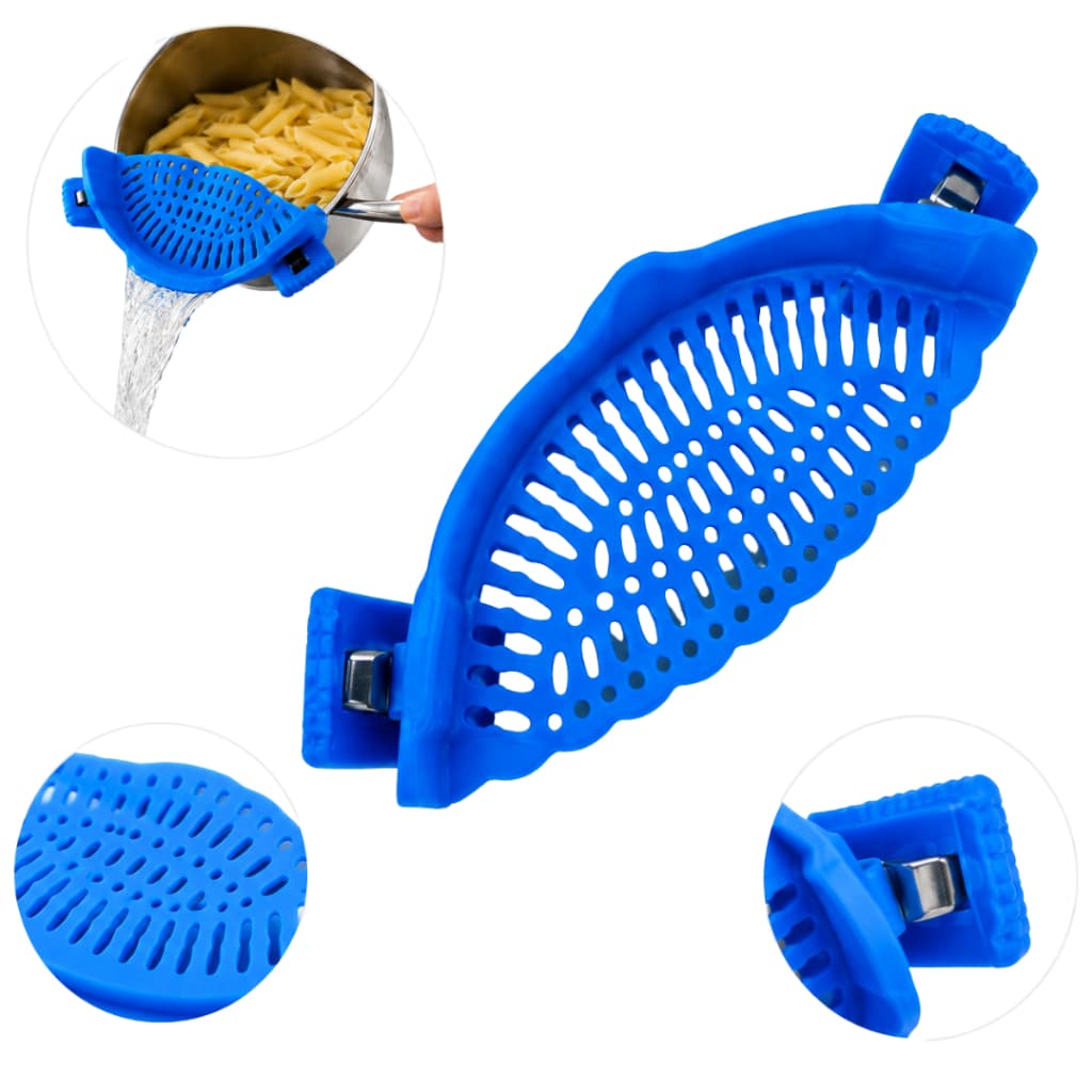 Escorredor De Silicone Para Panela Com Presilhas Flexível Para Macarrão Legumes Arroz Cozinha