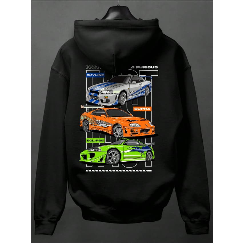 Moletom Canguru Carros Skyline Supra Eclipse Brian Filme Unissex 100% algodão