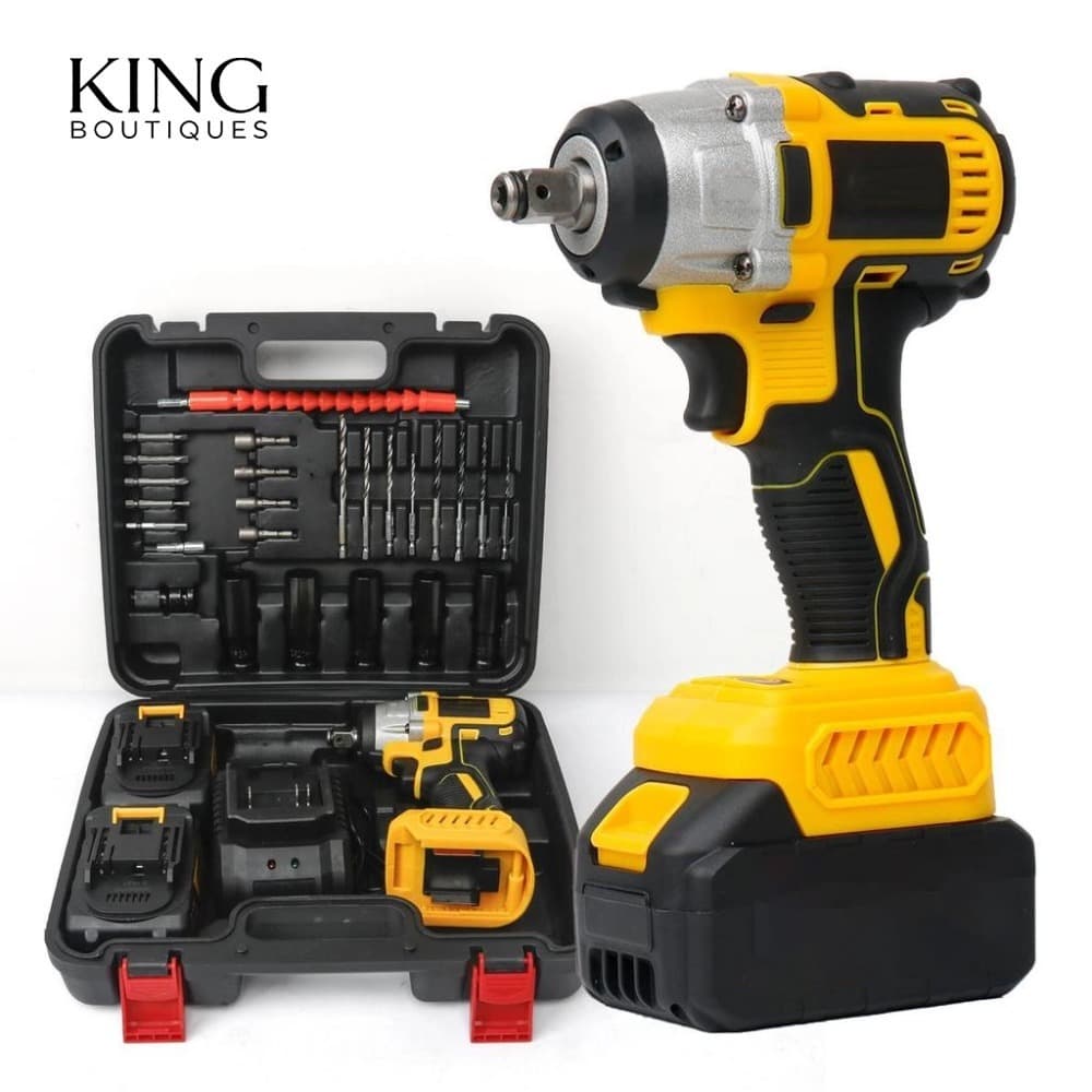 Chave de impacto 3 em 1 Profissional Elétrica Sem Fio 450N.M Parafusadeira Furadeira Brushless Com Maleta 2 Baterias