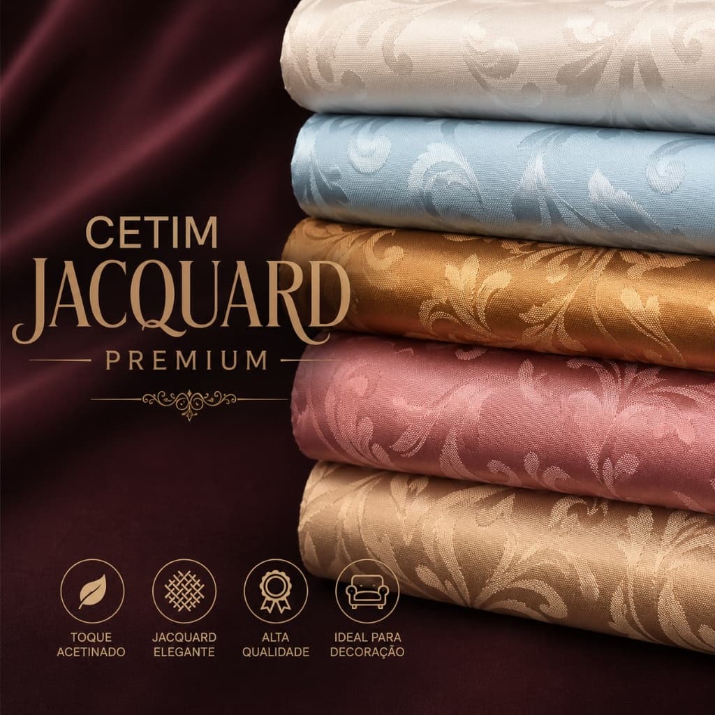 PROMOÇÃO Tecido Cetim Jacquard -  A partir de 3 metros Brilho Sofisticado, Alta Qualidade tecido encorpado