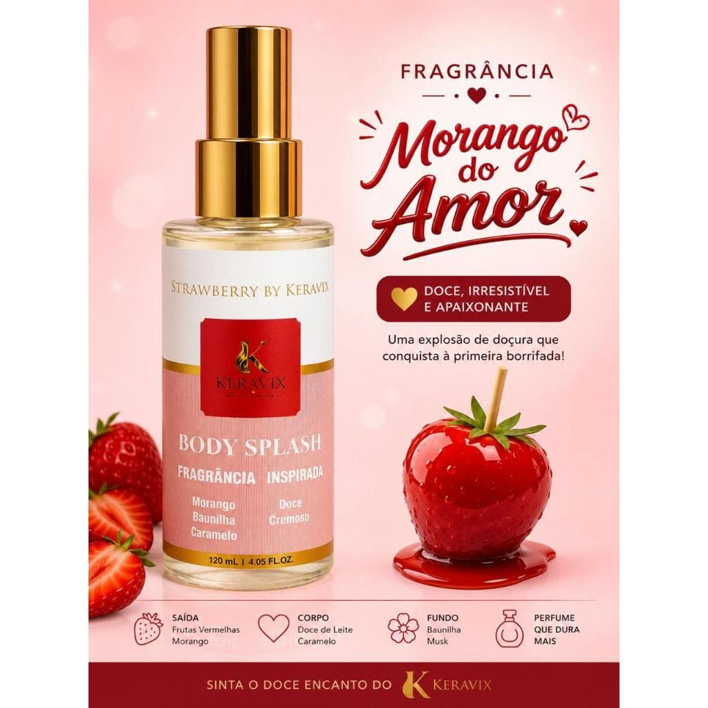 Body Splash Keravix 120ml Fragrâncias Inspiradas em Perfumes Femininos Importados Longa Duração