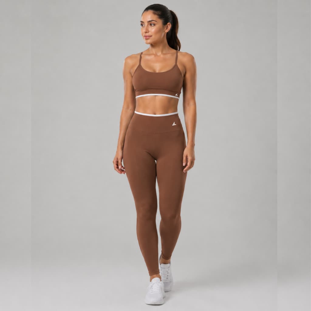 Conjunto Fitness Feminino Roupa Academia Kit Calça Legging Zero Transparência Cintura Alta Top Esportivo Cropped Corrida