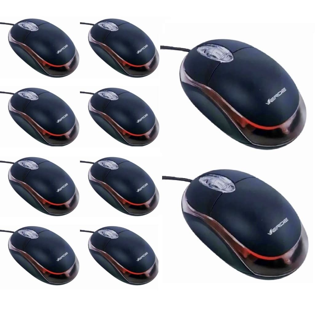 Kit 10 Unid Mouse Óptico USB com Fio 1000 DPI para PC