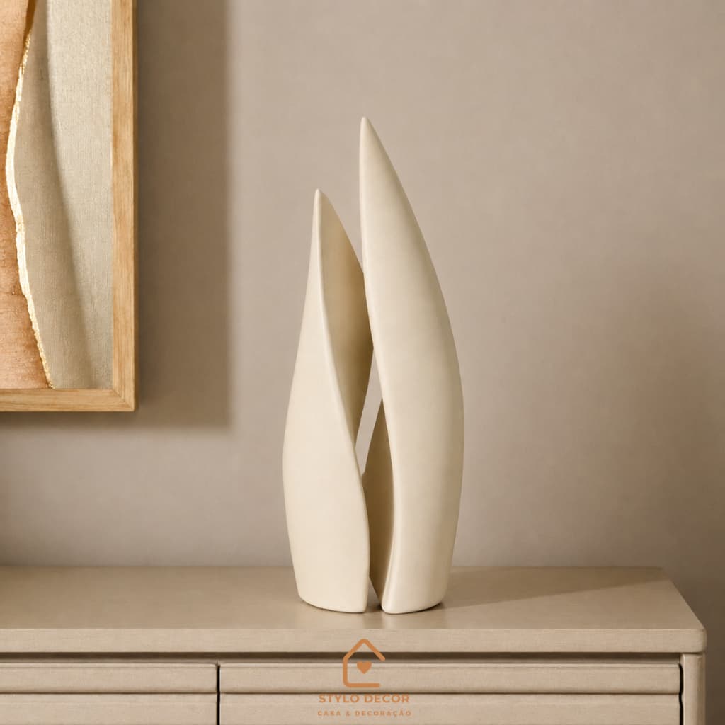 VASOS ESCULTURAS TORRES DECORATIVOS CERAMICA NUDE PRETO FOSCO DESIGN MODERNO ELEGANTE SALA QUARTO