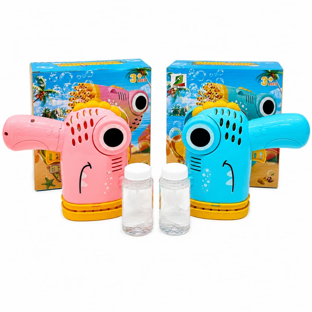 Lançador de Bolhas Dinossauro Brinquedo 40 Buracos Automático com Líquido Infantil