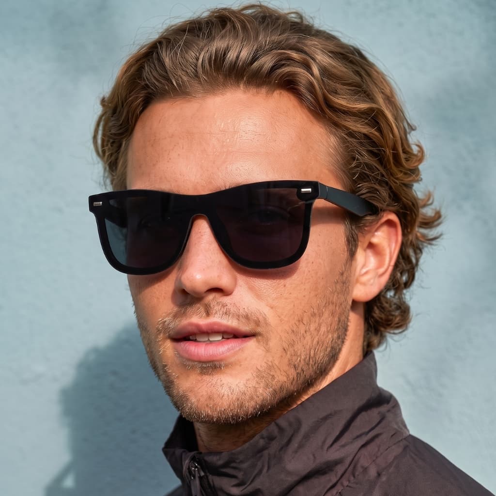 Óculos de Sol Quadrado Escuro Premium Classico Lente unica Moda Blogueira uv400 Masculino Feminino