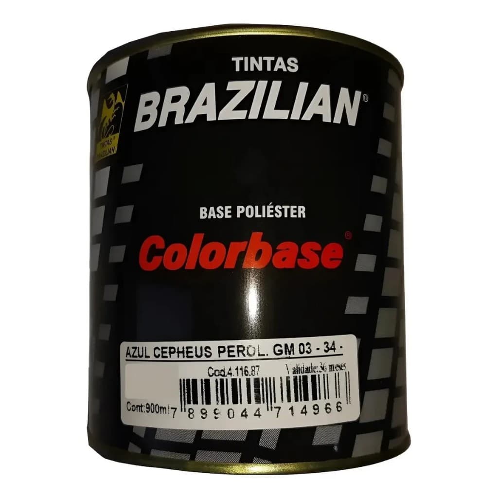Tinta automotiva poliéster Azul cepheus GM 03 brazilian 900ml