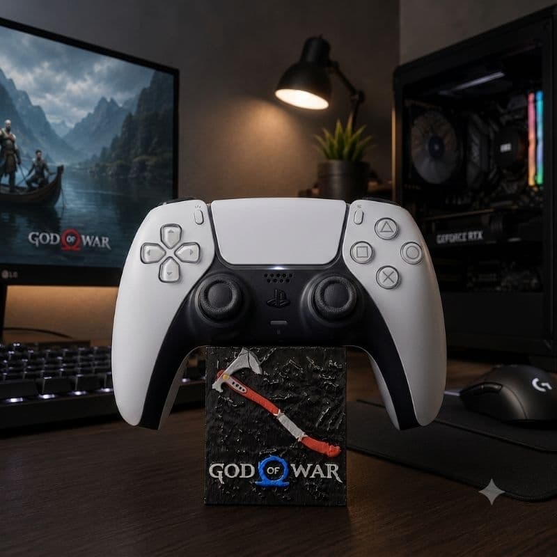 Suporte para Controle PS5 e Xbox Series – Tema God of War Ragnarök